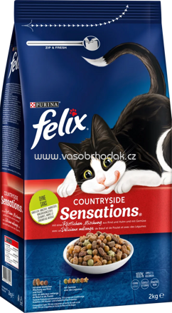 Purina Felix Countryside Sensations mit Rind, Huhn und Gemüse, 2 kg