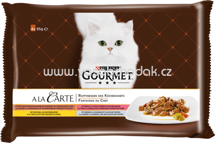 Purina Gourmet A la Carte Raffinessen des Küchenchefs mit Sardine, Ente, Geflügel, Forelle, 4x85g