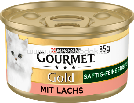 Purina Gourmet Gold Saftig-feine Streifen mit Lachs, 85g