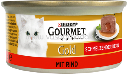 Purina Gourmet Gold Schmelzender Kern mit Rind, 85g