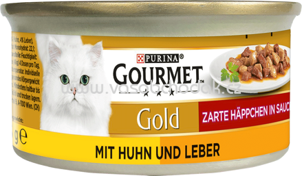 Purina Gourmet Gold Zarte Häppchen in Sauce mit Huhn & Leber, 85g
