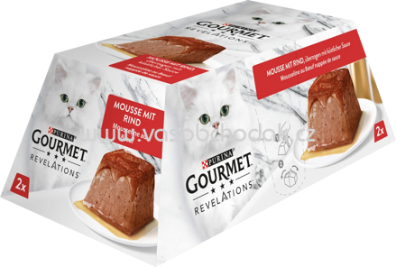 Purina Gourmet Revelations Mousse mit Rind, überzogen mit köstlicher Sauce, 2x57g