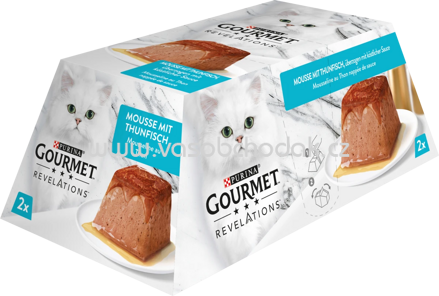 Purina Gourmet Revelations Mousse mit Thunfisch, überzogen mit köstlicher Sauce, 2x57g