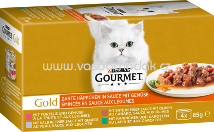 Purina Gourmet Gold Zarte Häppchen in Sauce mit Gemüse, 4x85g