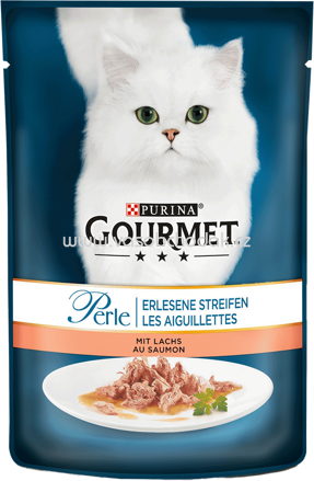 Purina Gourmet Perle Erlesene Streifen mit Lachs, 85g