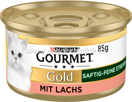 Purina Gourmet Gold Saftig Feine Streifen mit Lachs, 85g