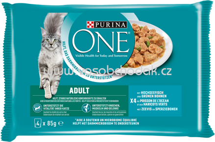 Purina ONE Adult mit Hochseefisch und grünen Bohnen, 4x85g