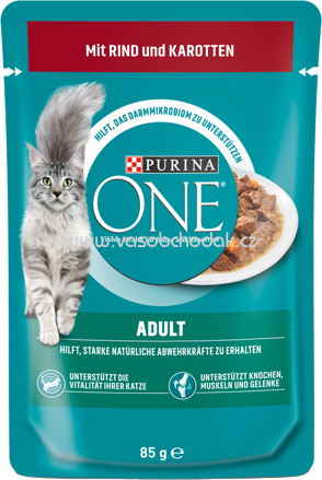 Purina ONE Adult mit Rind und Karotten, 85g