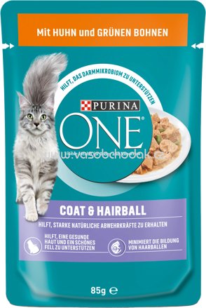 Purina ONE Coat & Hairball mit Huhn und grünen Bohnen, 85g