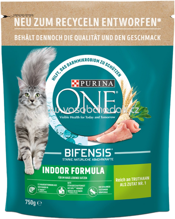 Purina ONE ONE Indoor Formula reich an Truthahn und Vollkorn-Getreide, 750g