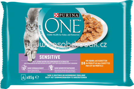 Purina ONE Sensitive mit Huhn und Karotten, 4x85g