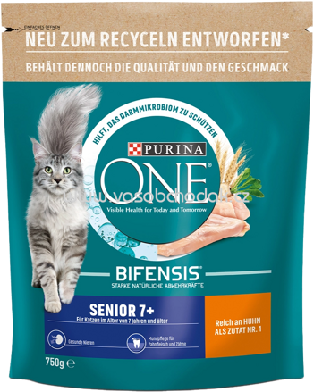 Purina ONE Senior 7+ reich an Huhn und Vollkorn-Getreide, 750g