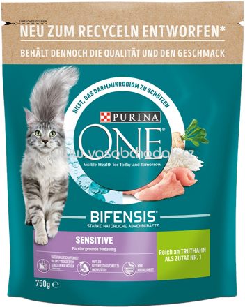 Purina ONE Sensitive reich an Truthahn und Reis, 750g