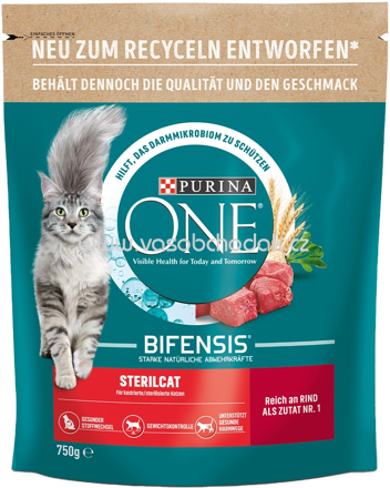 Purina ONE Sterilcat reich an Rind und Weizen, 750g