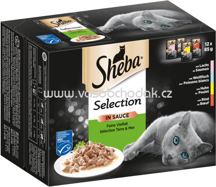 Sheba Portionsbeutel Selection in Sauce Feine Vielfalt, 12x85g