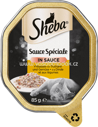 Sheba Schale Sauce Speciale in Sauce Frikassee mit Truthahn und Gemüse, 85g