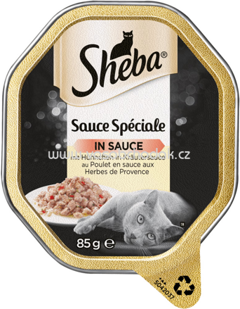 Sheba Schale Sauce Speciale in Sauce mit Hühnchen in Kräutersauce, 85g