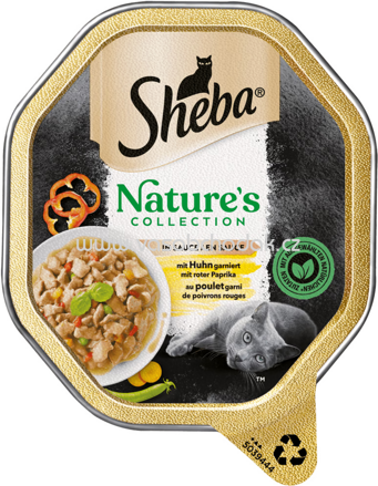 Sheba Schale Nature's Collection in Sauce mit Huhn garniert mit roter Paprika, 85g