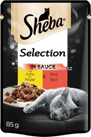 Sheba Portionsbeutel Selection in Sauce mit Huhn & Rind, 85g