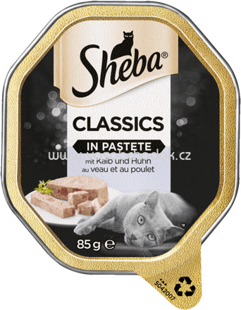Sheba Schale Classic in Pastete mit Kalb und Huhn, 85g