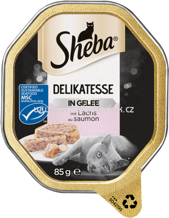 Sheba Schale Delikatesse in Gelee mit Lachs, 85g