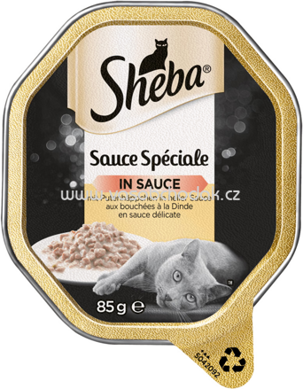 Sheba Schale Sauce Speciale in Sauce mit Putenhäppchen in heller Sauce, 85g