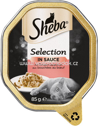 Sheba Schale Selection in Sauce mit Rinderhäppchen, 85g