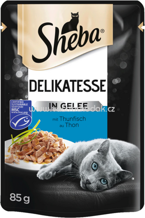 Sheba Portionsbeutel Delikatesse in Gelee mit Thunfisch, 85g