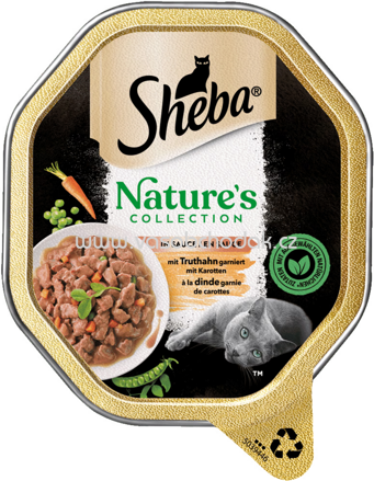 Sheba Schale Nature's Collection in Sauce mit Truthahn garniert mit Karotten, 85g