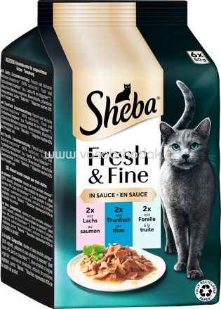 Sheba Fresh & Fine in Sauce 2x Lachs, 2x Thunfisch, 2x Forelle, 6x50g