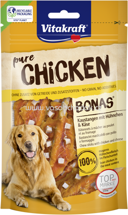 Vitakraft CHICKEN BONAS Kaustangen mit Hühnchen & Käse, 80g