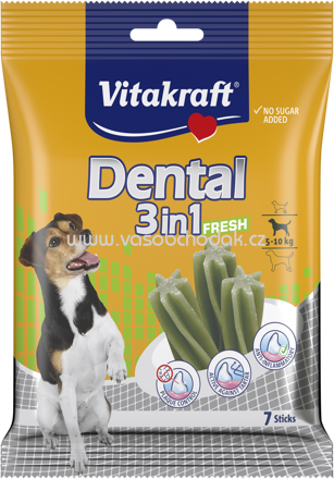 Vitakraft Dental 3in1 Fresh, S, 5-10 kg, 7 St, 120g