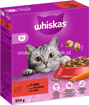 Whiskas Trockenfutter mit Rind, 800g