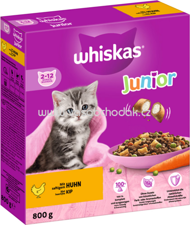 Whiskas Trockenfutter Junior mit Huhn, 800g