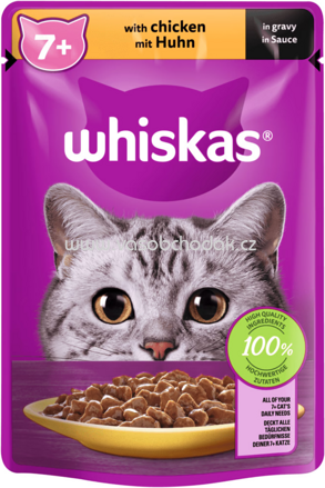 Whiskas Portionsbeutel mit Huhn in Sauce, 7+ Jahre, 85g