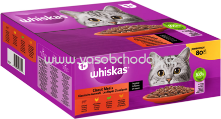 Whiskas Portionsbeutel Klassische Auswahl in Sauce, 80x85g