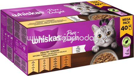 Whiskas Portionsbeutel Pure Delight Geflügel Ragout in Gelee, 40x85g