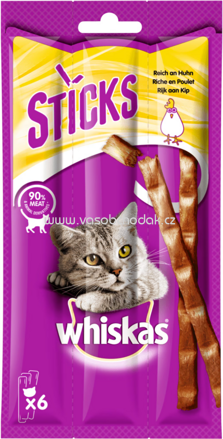 Whiskas Sticks Reich an Huhn, 6x6g