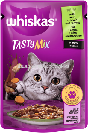 Whiskas Portionsbeutel Tasty Mix mit Lamm, Huhn und Karotten in Sauce, 85g