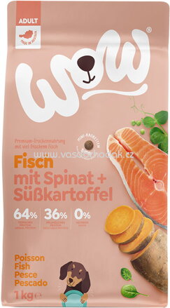 Wow Trockenfutter Adult Fisch mit Spinat und Süßkartoffel, 1 kg