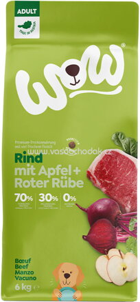 Wow Trockenfutter Adult Rind mit Apfel und Roter Rübe, 6 kg