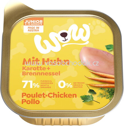 Wow Schale Junior mit Huhn, Karotte und Brennnessel, 150g