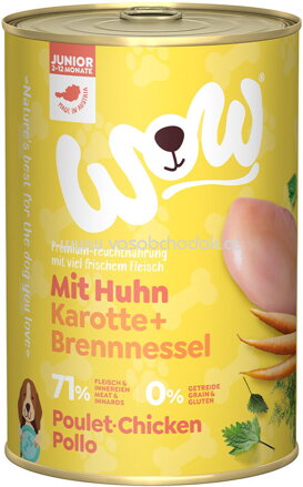 Wow Junior mit Huhn, Karotte und Brennnessel, 400g