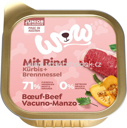 Wow Schale Junior mit Rind, Kürbis und Brennnessel, 150g