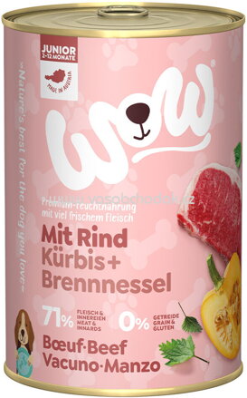 Wow Junior mit Rind, Kürbis und Brennnessel, 400g