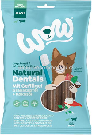 Wow Natural Dentals Maxi mit Geflügel Granatapfel und Kokosöl, 5 St