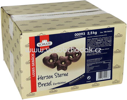 Schulte Herzen-Sterne-Brezel Zartbitter, 2,5kg