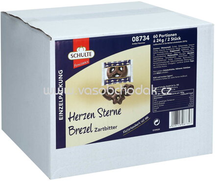 Schulte Herzen-Sterne-Brezel Zartbitter, 60 St, 1,44 kg