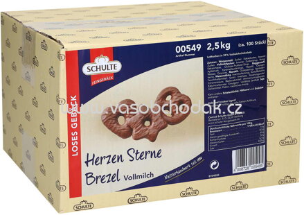 Schulte Herzen-Sterne-Brezel Vollmilch, 2,5kg
