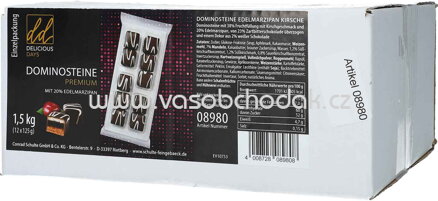 Schulte Premium Dominosteine Kirsch Zartbitter, 12x125g, 1,5 kg Schulte Premium Dominosteine Kirsch Zartbitter, 12x125g, 1,5 kg